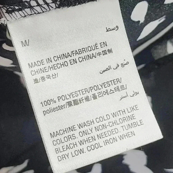 INC International Concepts wrap floral printed long sleeve chiffon blouse M - Picture 7 of 8